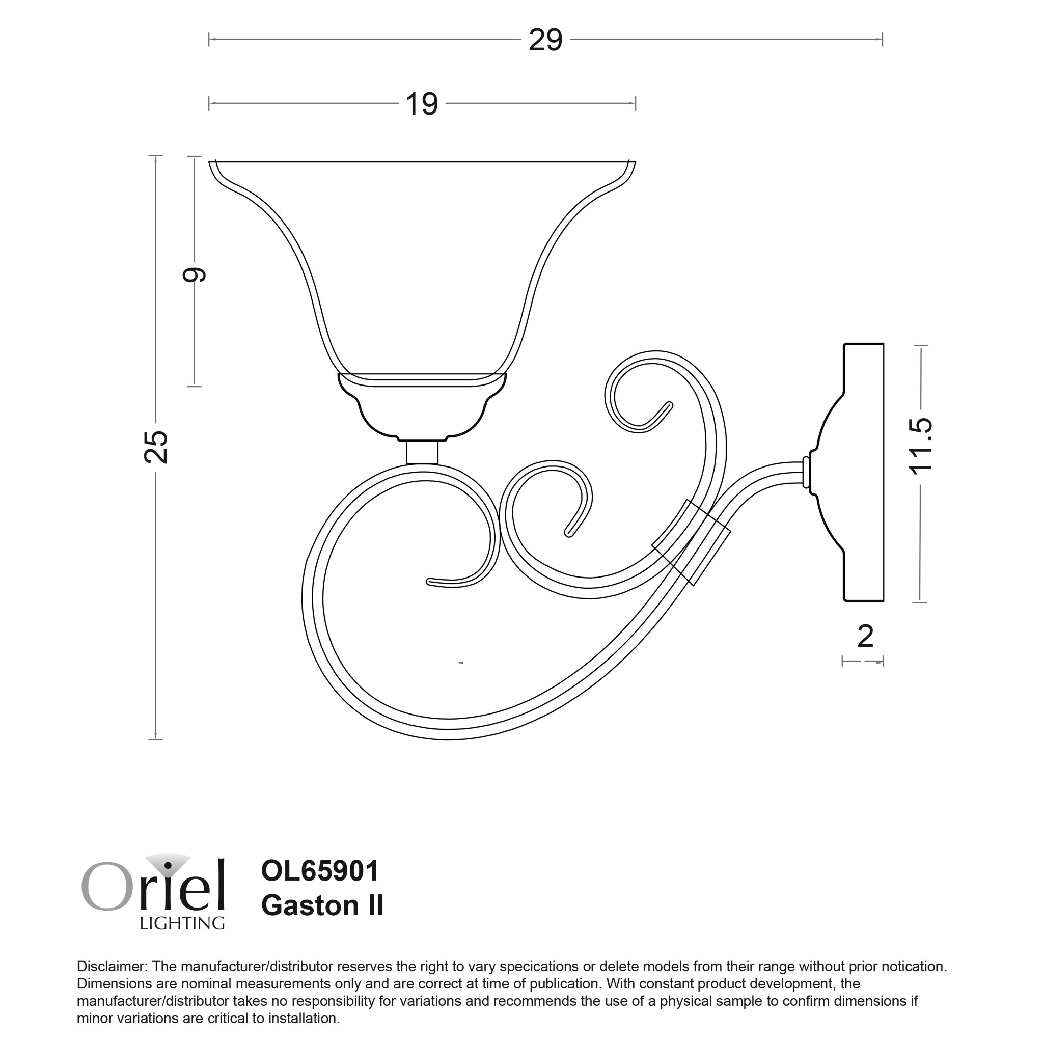 GASTON II WALL LIGHT BRONZE - Image 5