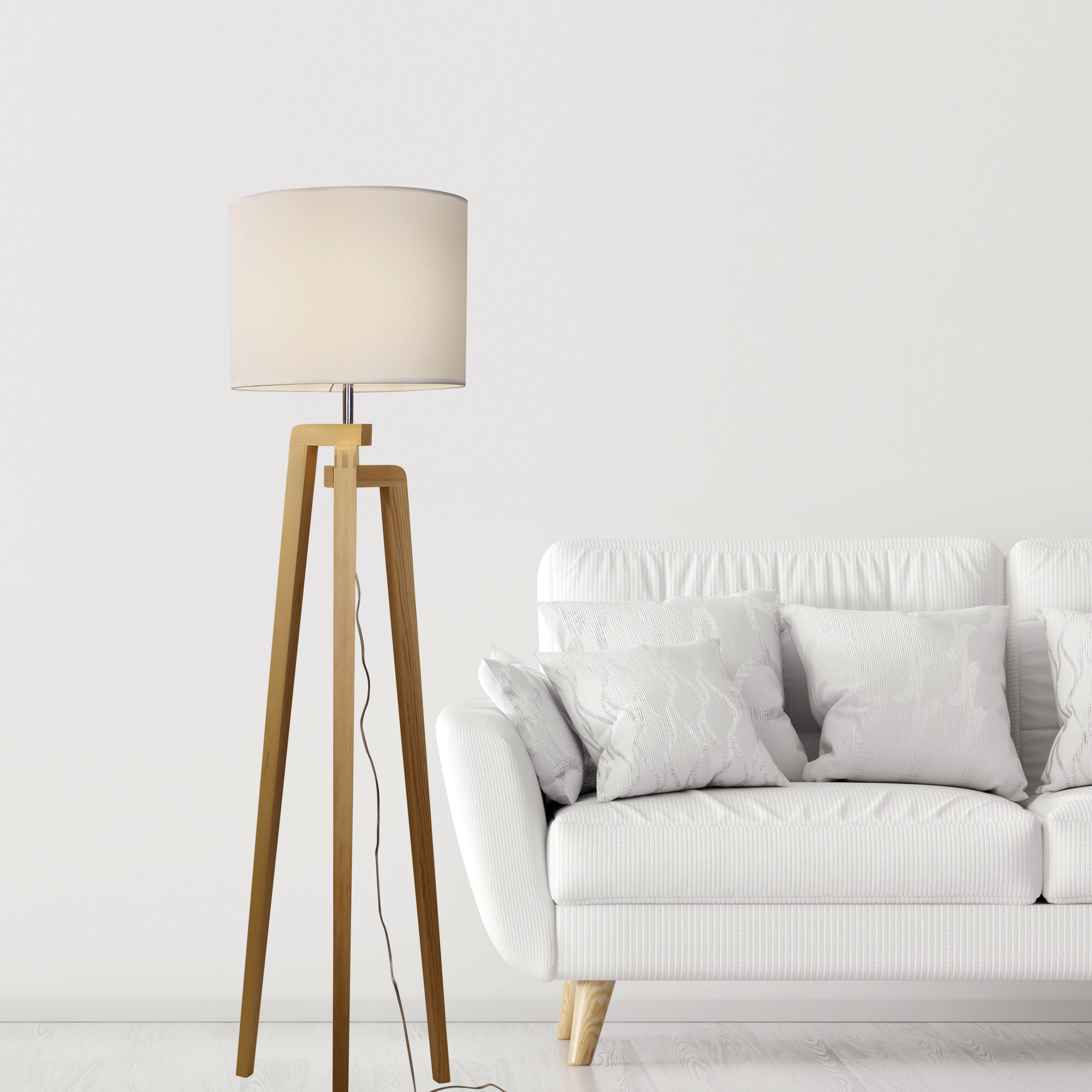 LUND COMPLETE FLOOR LAMP WHITE - Image 5
